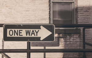 One way street sign in Englewood, NJ