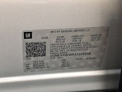 2018 Chevrolet Traverse LT Cloth w/1LT