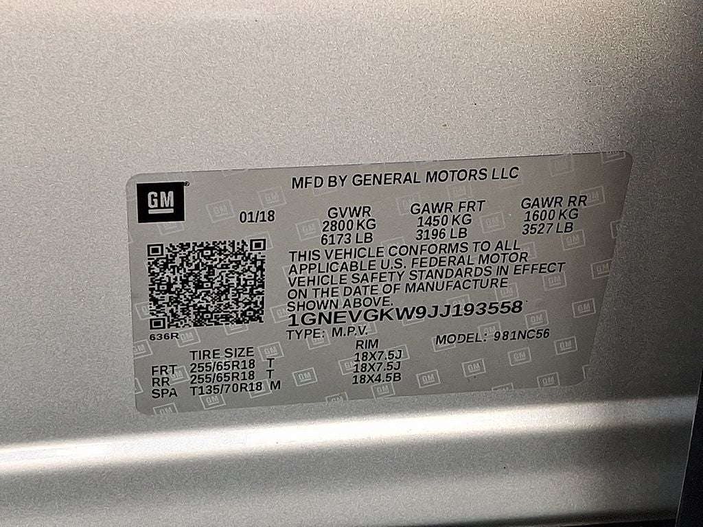 2018 Chevrolet Traverse LT Cloth w/1LT