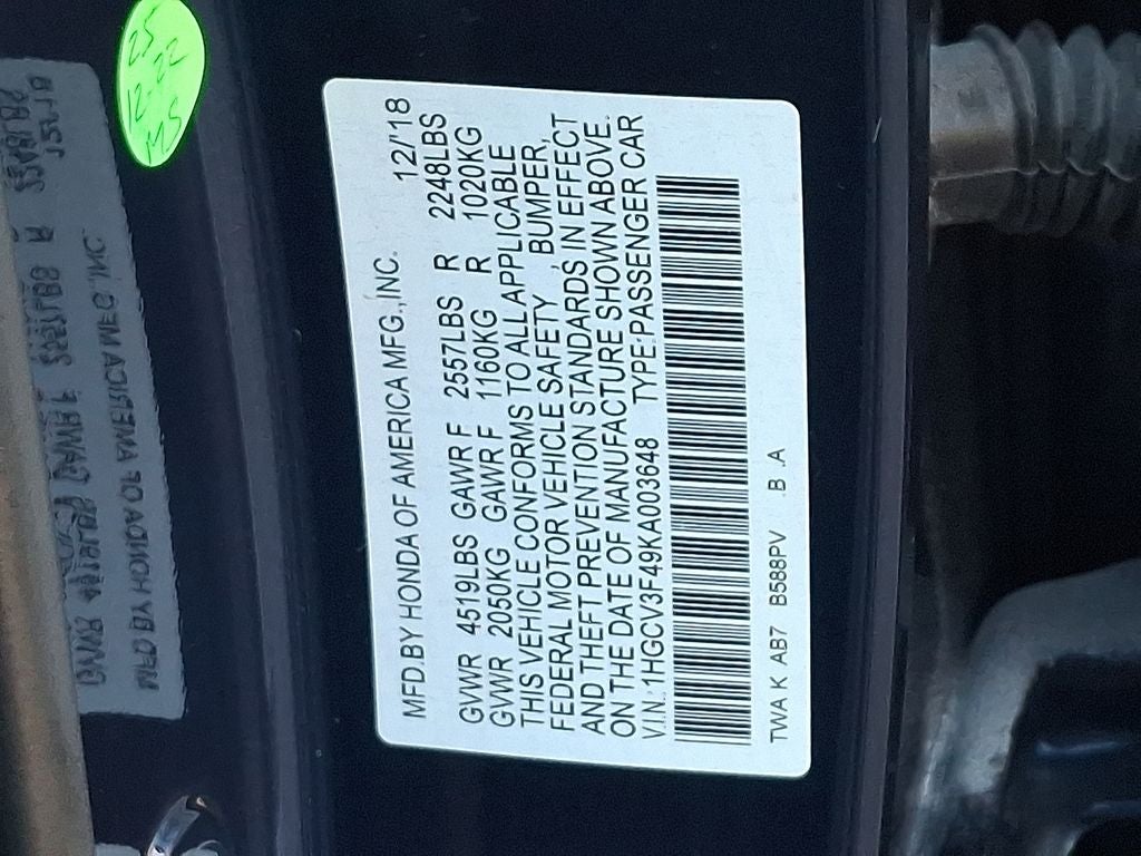 2019 Honda Accord Hybrid EX