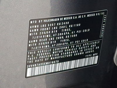 2019 Volkswagen Tiguan 2.0T SEL Premium 4Motion