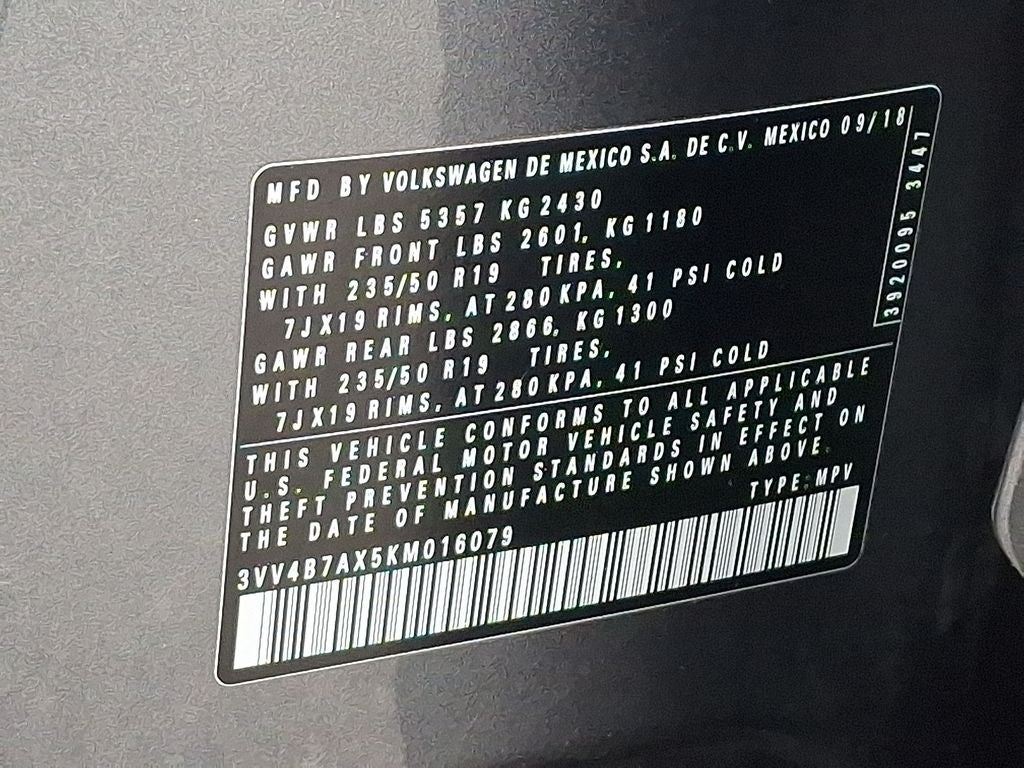 2019 Volkswagen Tiguan 2.0T SEL Premium 4Motion