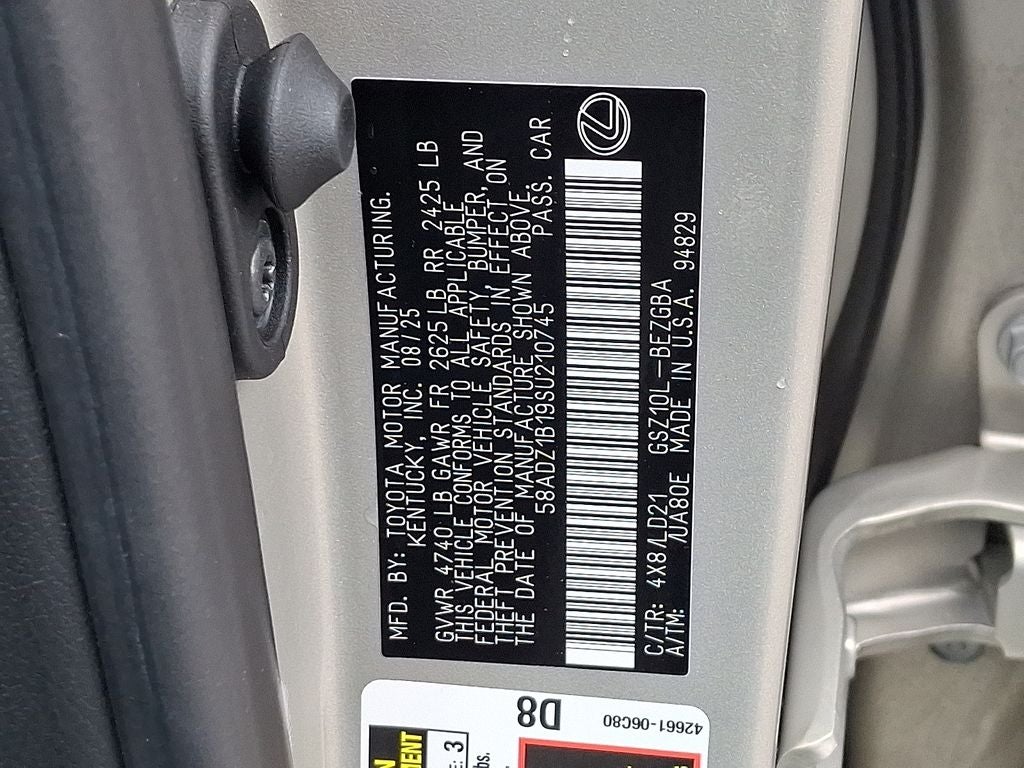 2025 Lexus ES 350 350 Premium Package L/CERTIFIED