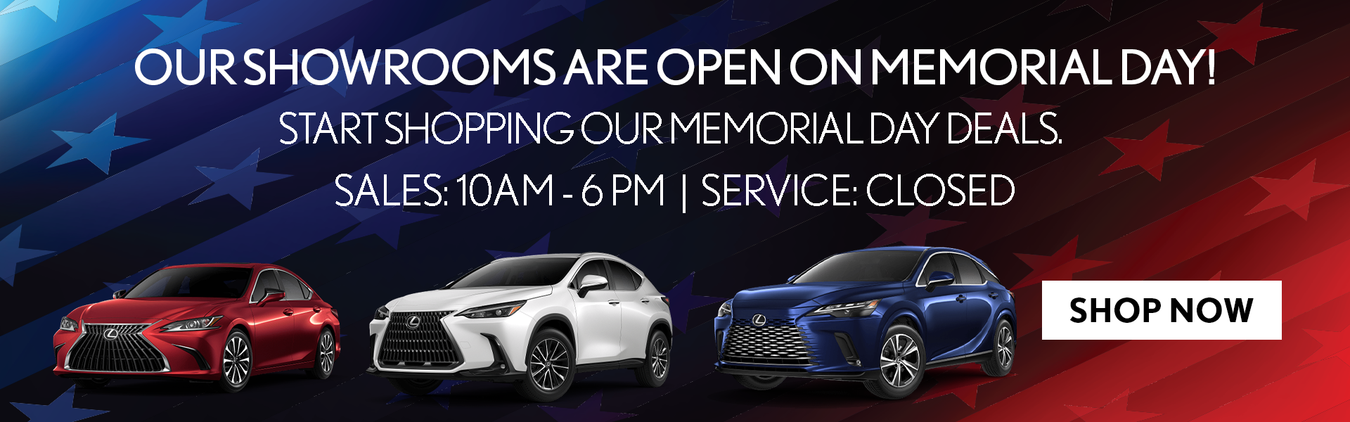 Open On Memorial Day!
